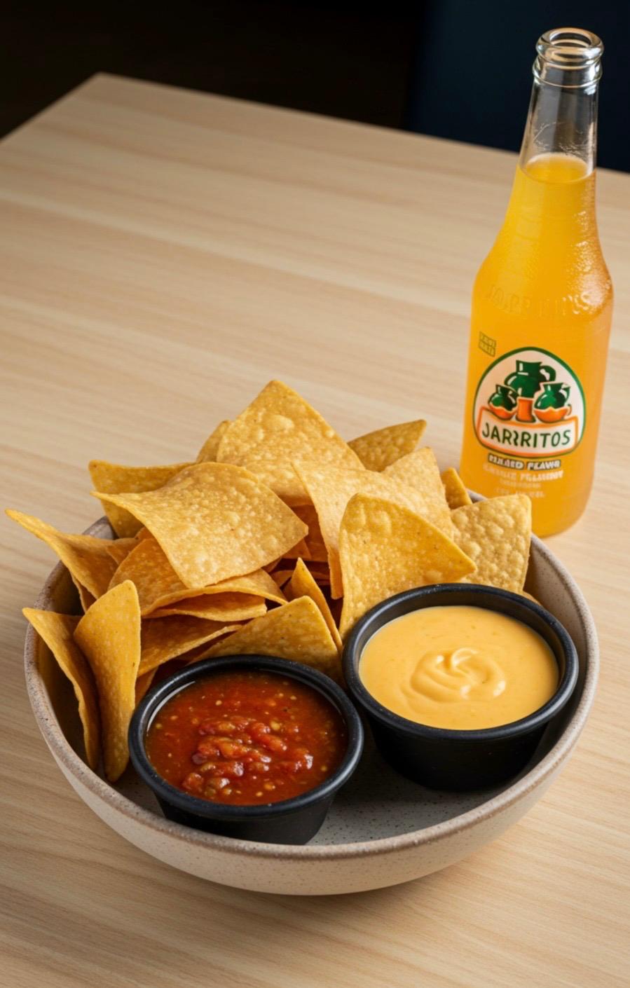 Chips Salsa and Queso